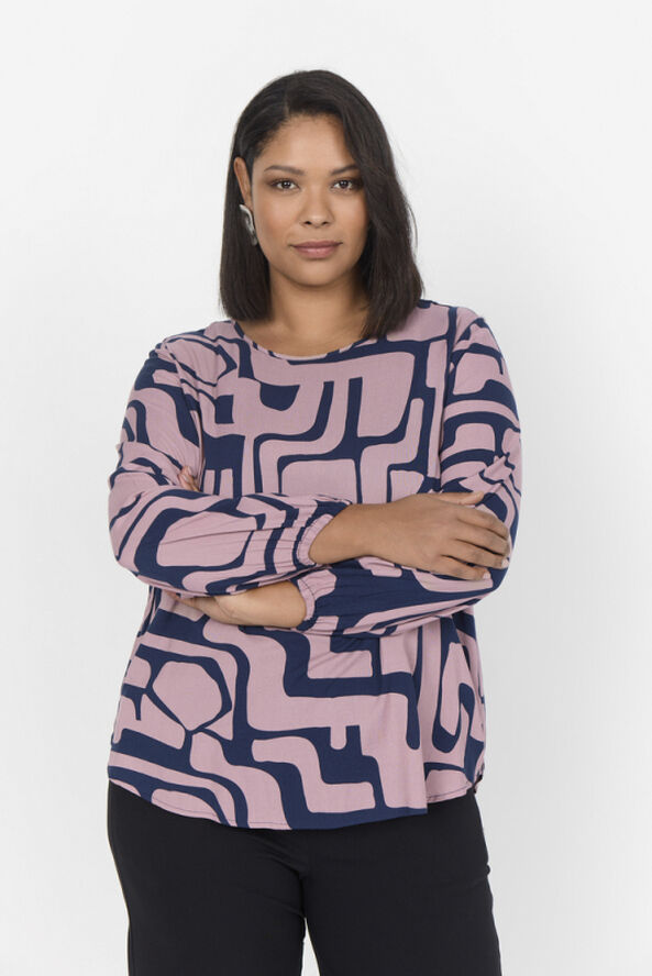 Wasabiconcept Curvy WA-JESSIE 1 Bluse Rosa 4160c woodrose combi