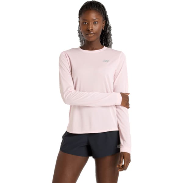 T-shirt trail NEW BALANCE ATHLETICS LONG SLEEVE W ROSE SUGAR HEATHER
