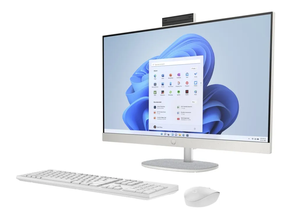 HP 27-cr0001no - Alt-i-én Ryzen 5 7520U / op til 4.3 GHz - RAM 16 GB - SSD 512 GB - NVMe - Radeon 610M - Gigabit Ethernet, Bluetooth 5.3 - Win 11 Home - skærm: LED 27