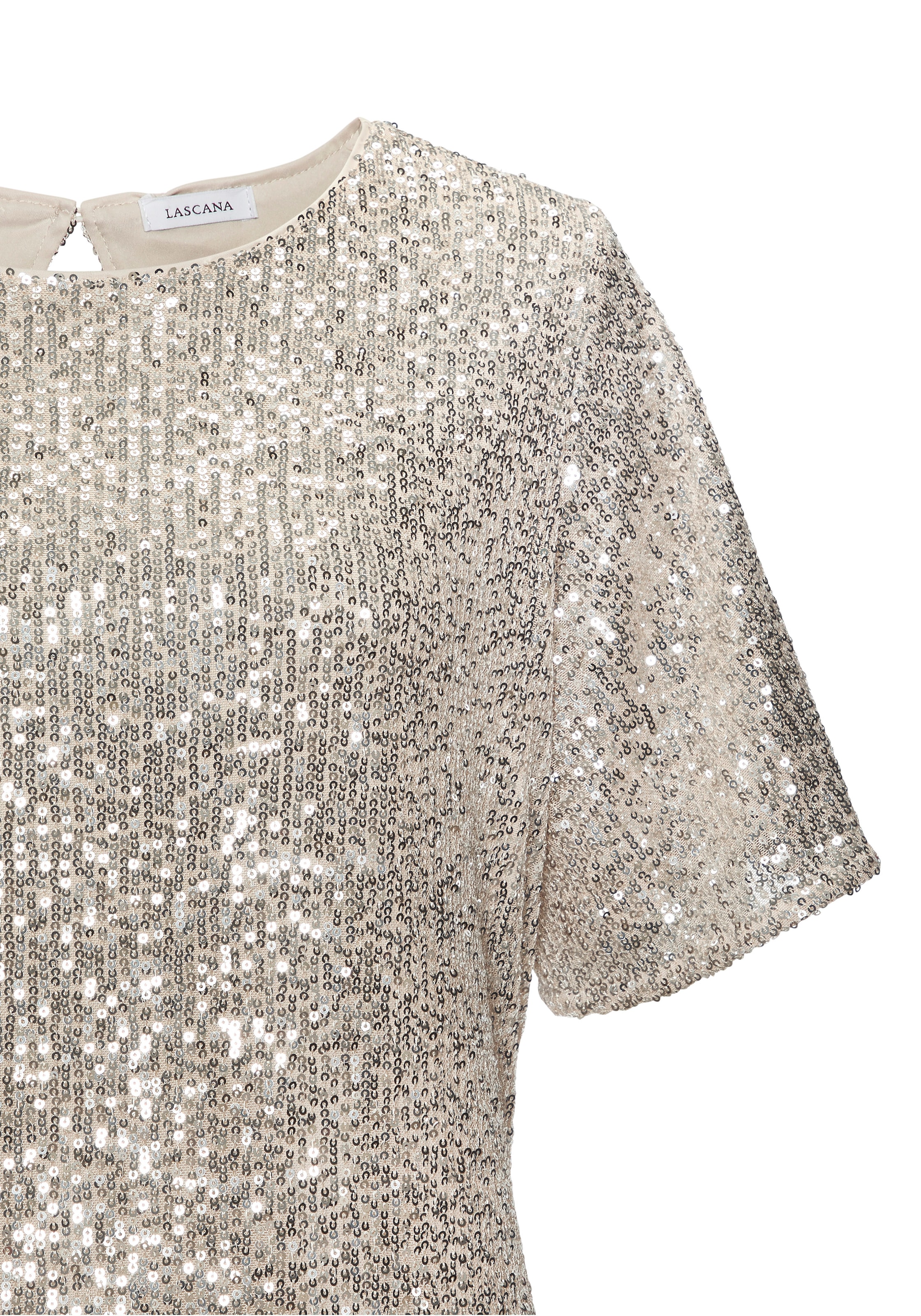 LASCANA Paillettenkleid , festlich, Glitzerkleid mit kurzen Ärmeln