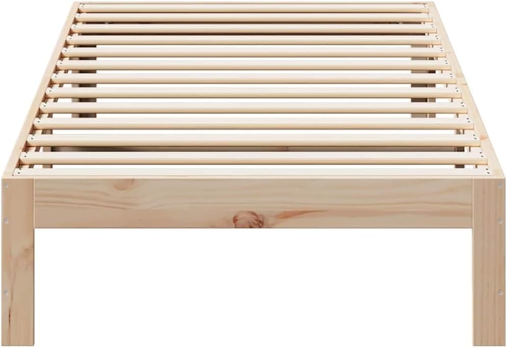 vidaXL Massivholzbett ohne Matratze 80x200 cm Kiefernholz, Bettrahmen, Schlafzimmerbett, Doppelbett, Schlafzimmermöbel, Bett, Holzbett, Massivholzbett