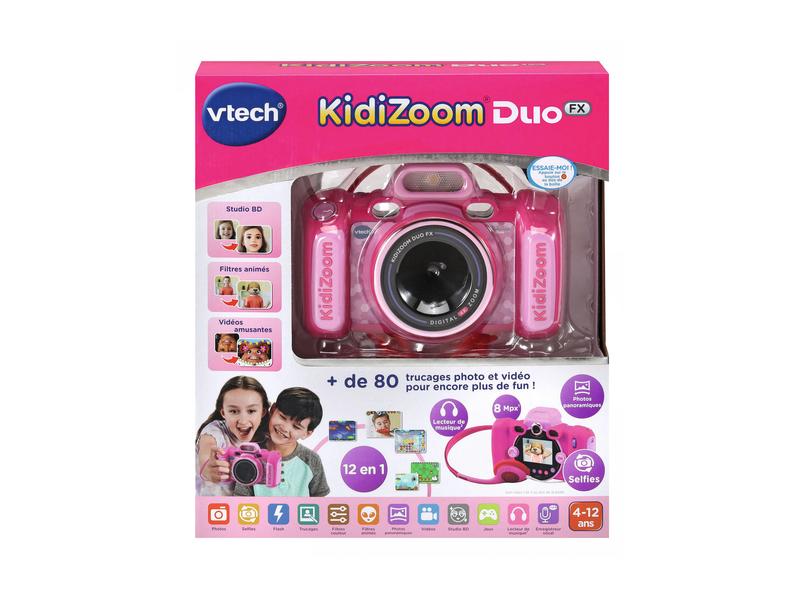 Vtech Kinderkamera Kidizoom Duo FX -FR- Rosa Multifunktionale Digitalkamera mit integriertem Blitz