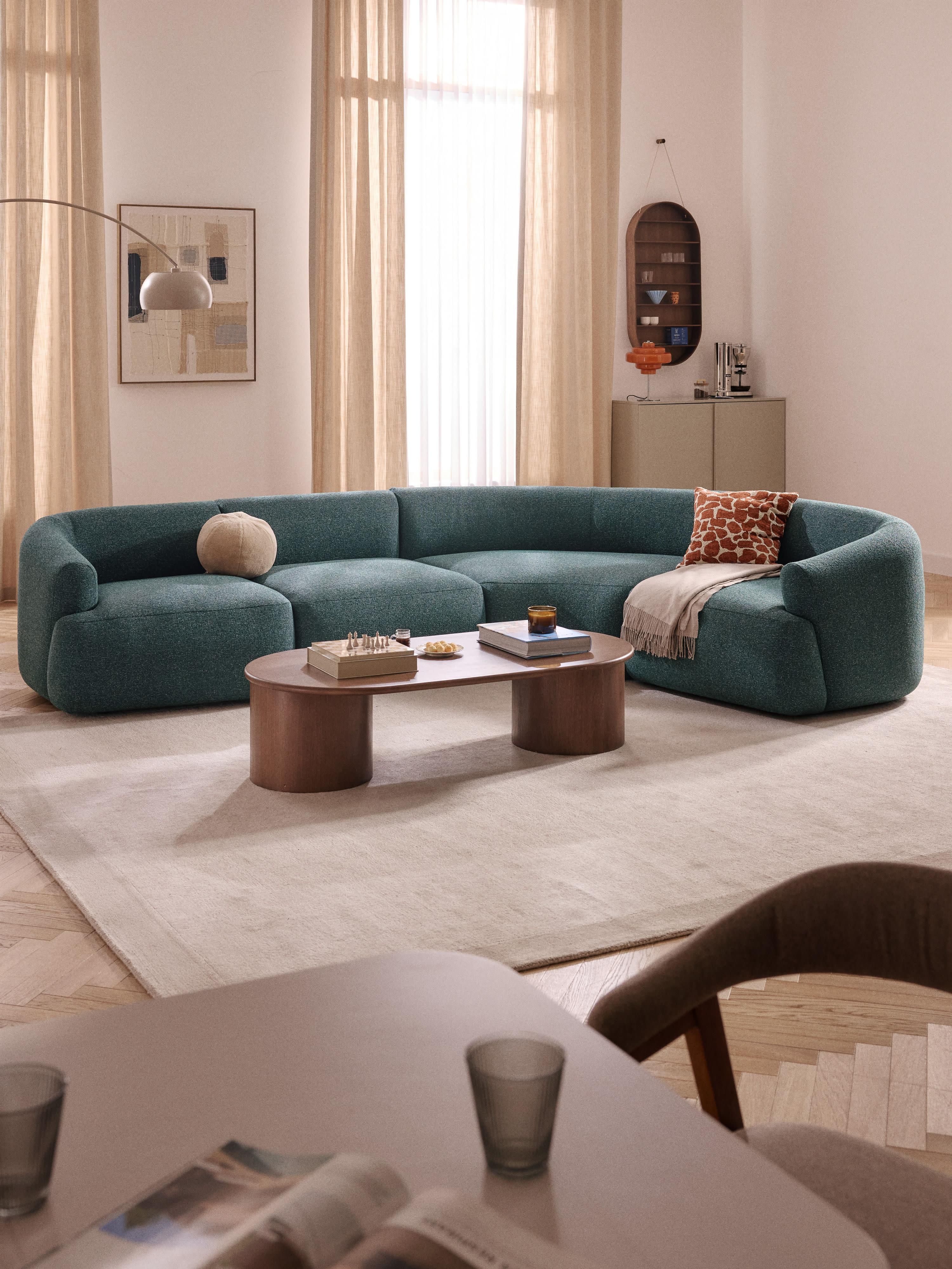 Ronde bouclé hoekmodule Sofia