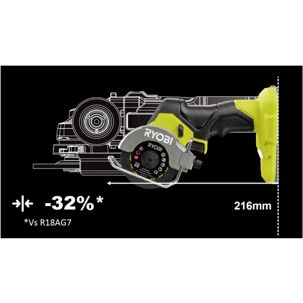 MULTIKAPPER RYOBI RCT18C-0 ONE+ HP 18V UTEN BATTERI