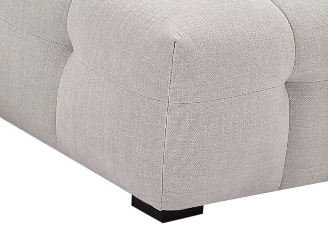 Pouf en tissu chiné beige DILOME de Pascal Morabito