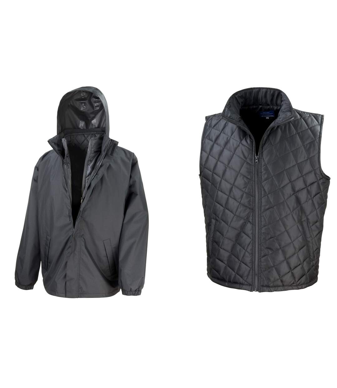 Result Core - Doudoune 3 en 1 avec gilet matelassé - Homme (Noir) - UTBC908
