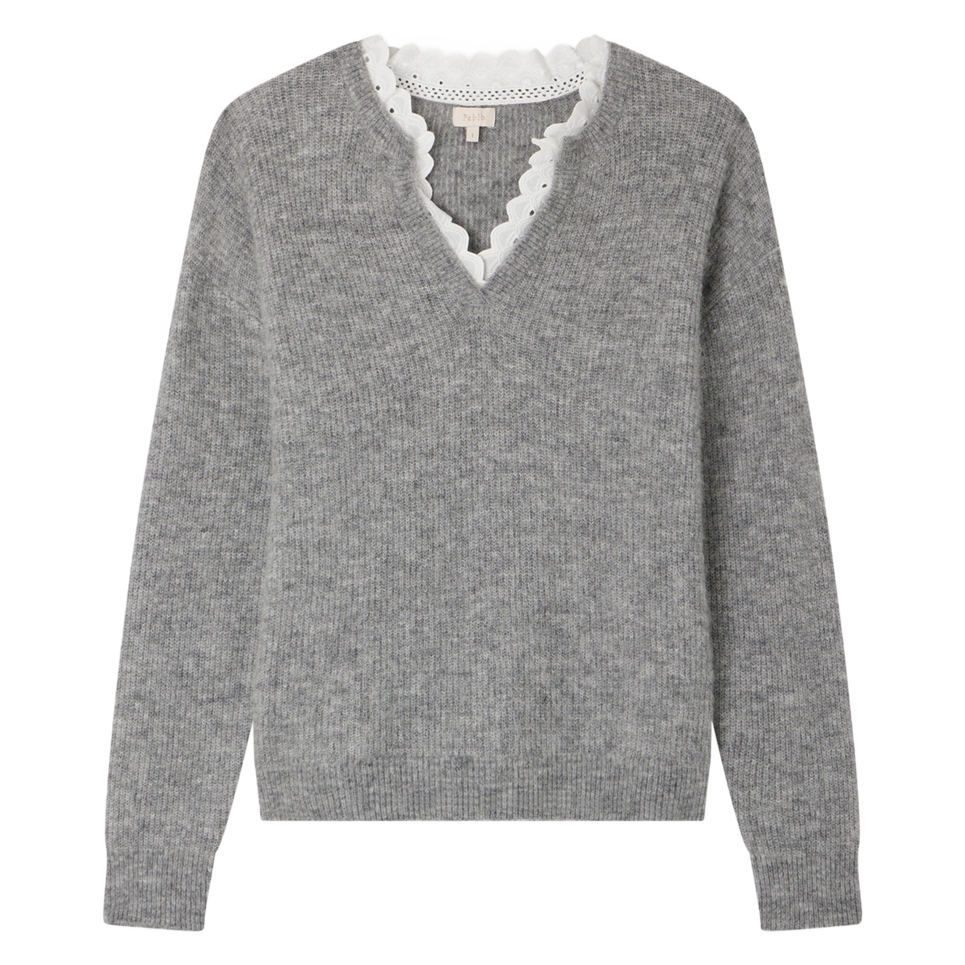 JULETTE - Pull droit en laine mélangée| Gris