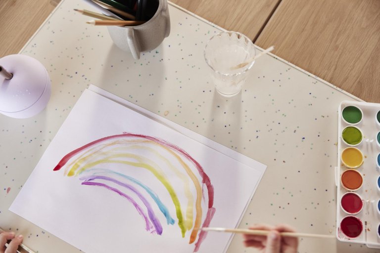 OYOY Confetti Creativity placemat large 64x44 wit