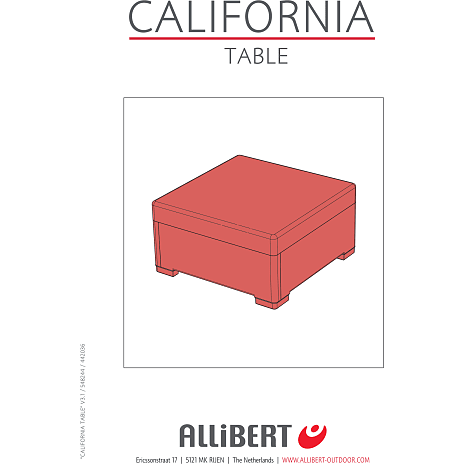 California loungebord 68 x 68 cm - mørkegrå