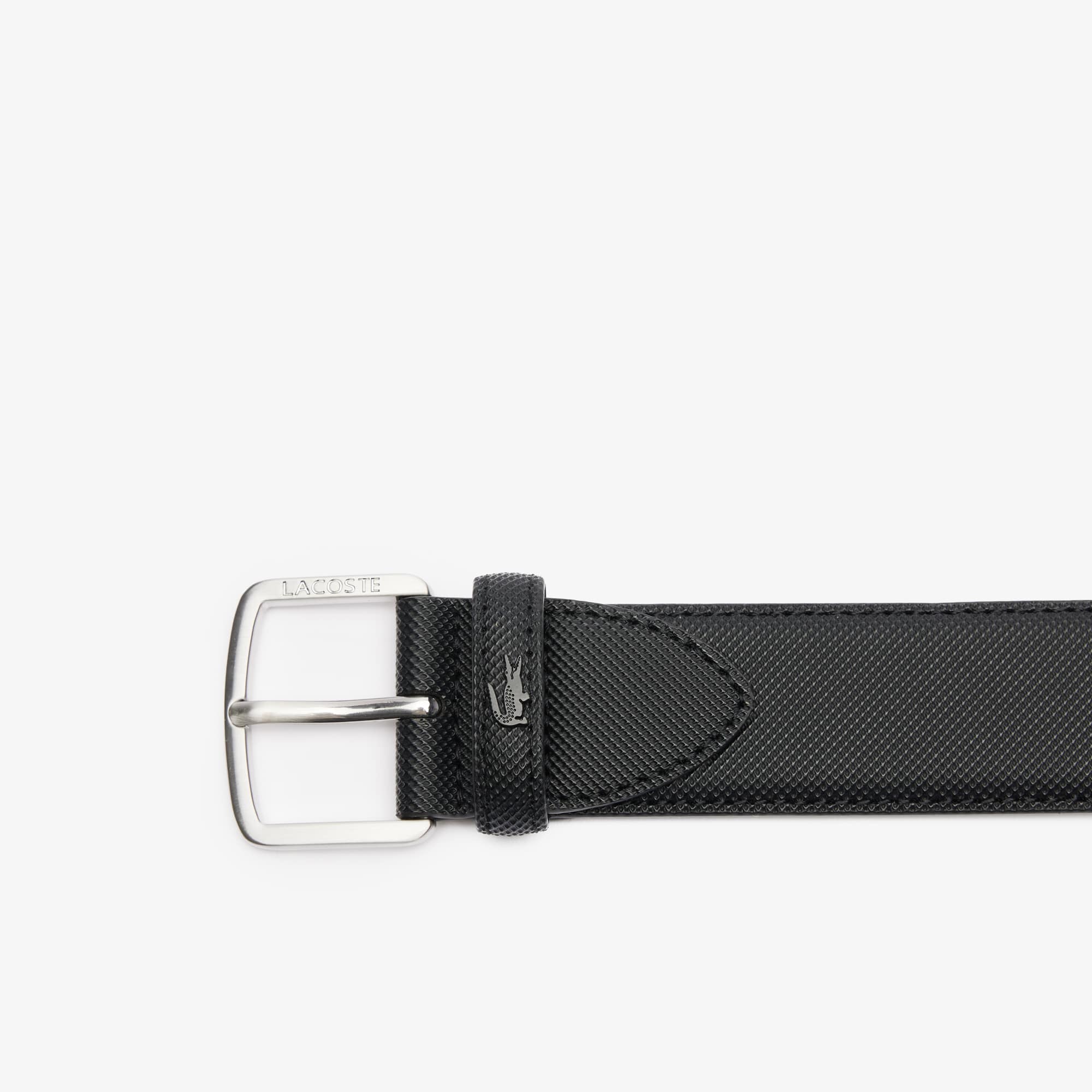 Ceinture en toile effet petit piqué Ceintures - Noir - Lacoste - Homme