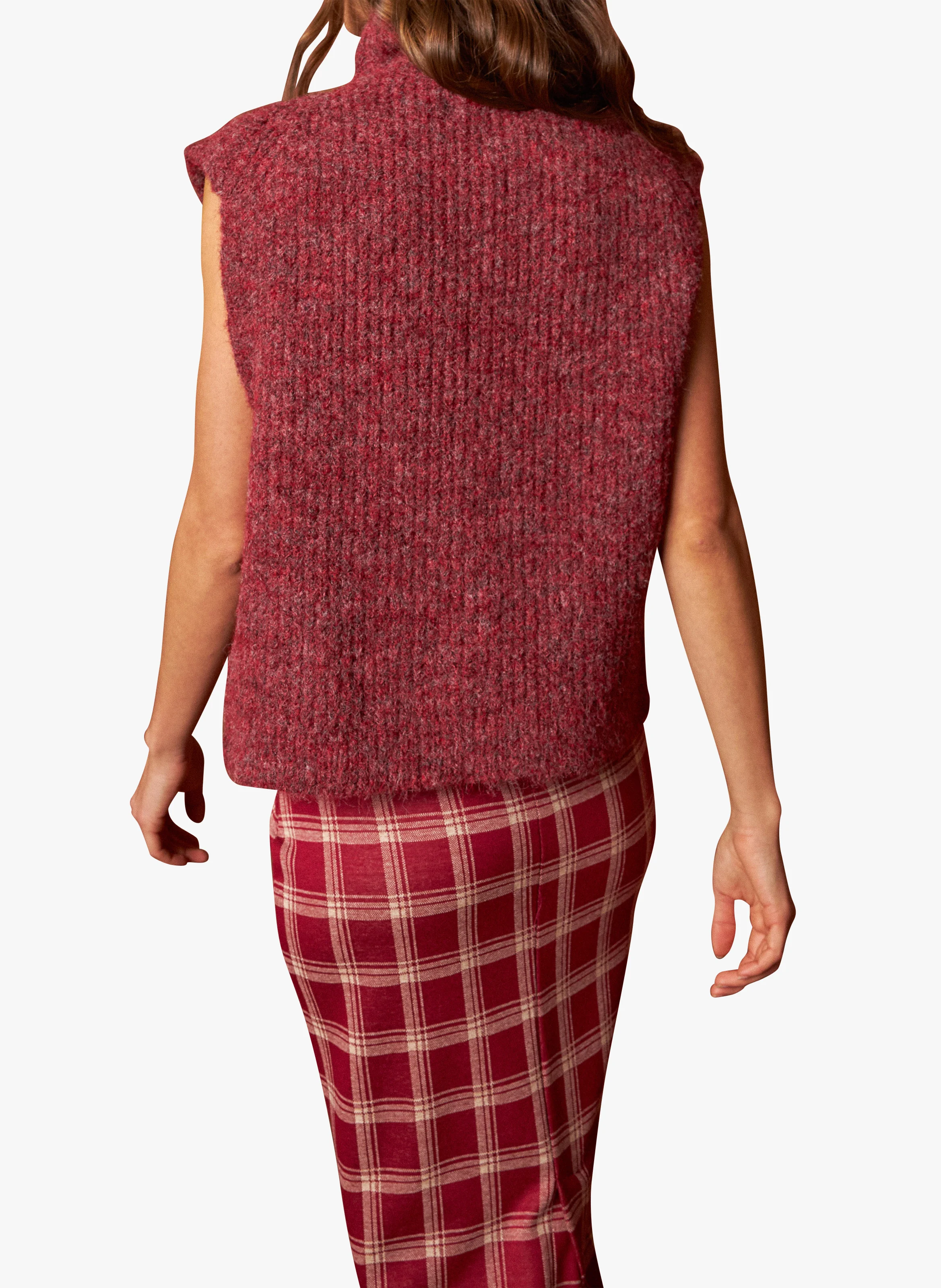 Pull col montant| Rouge