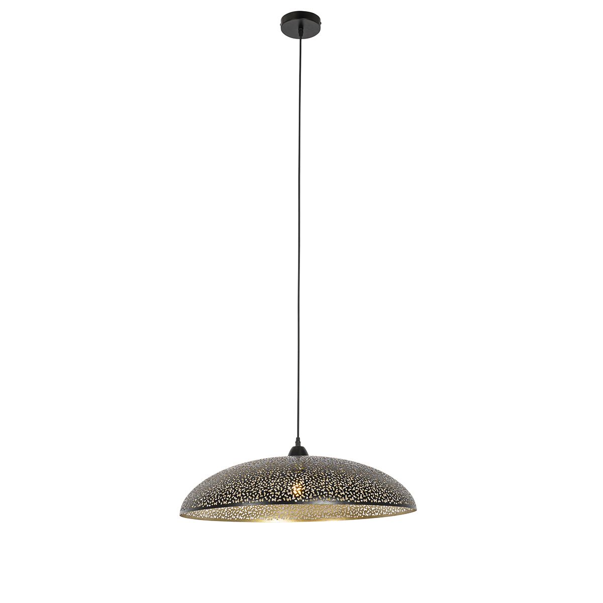 Oosterse hanglamp zwart met goud 60 cm - Japke