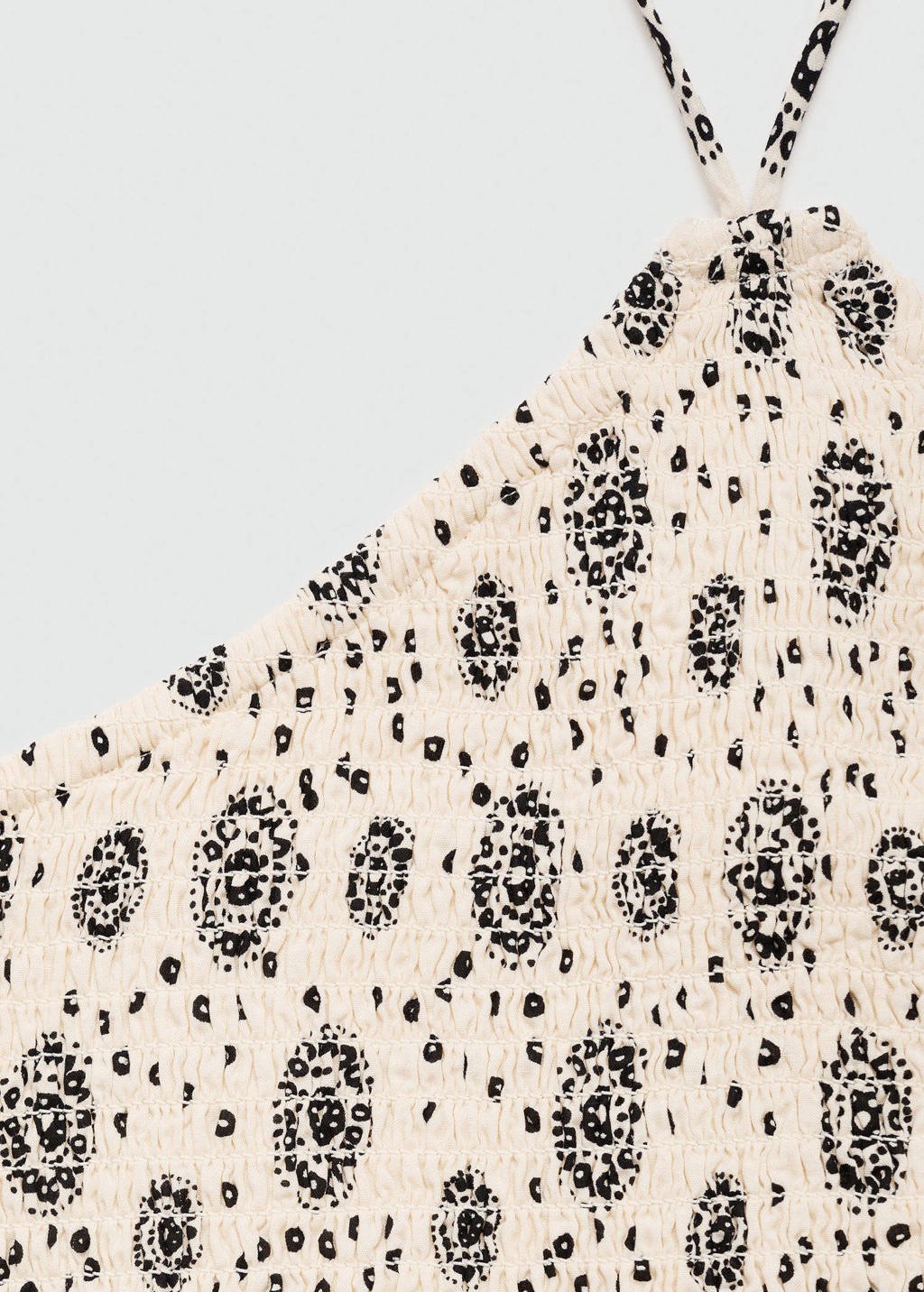 MANGO TEEN crop top met all over print ecru/zwart