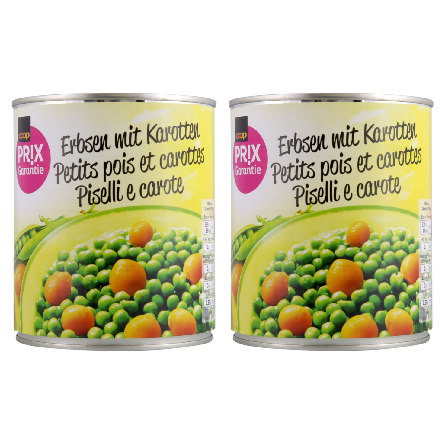 Prix Garantie Erbsen mit Karotten 2x 540g