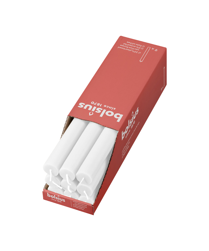 Bolsius Rustieke Tafelkaars 270/23 Cloudy White (9 stuks)