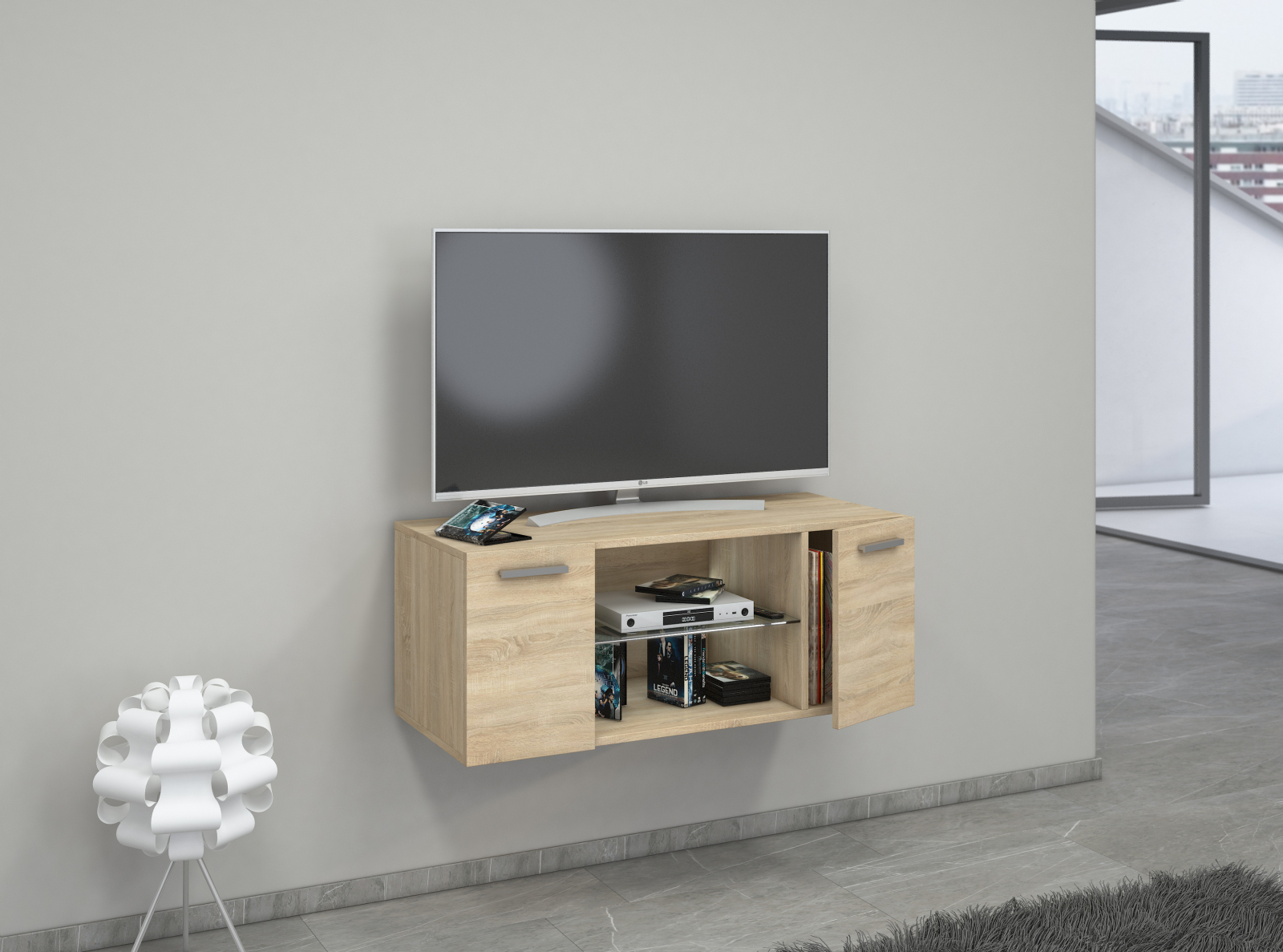TV-Lowboard JUSA - Sonoma Eiche -2 Türen - 95 cm breit