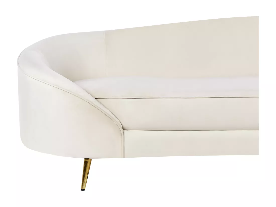 Canapé 3 places en velours beige SAVAR