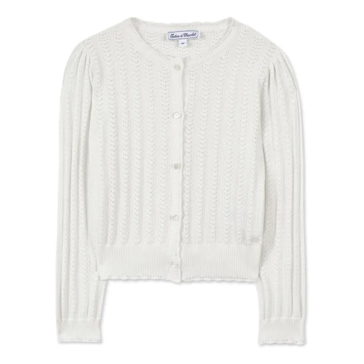 Tartine et Chocolat Cardigan en Maille | Blanc