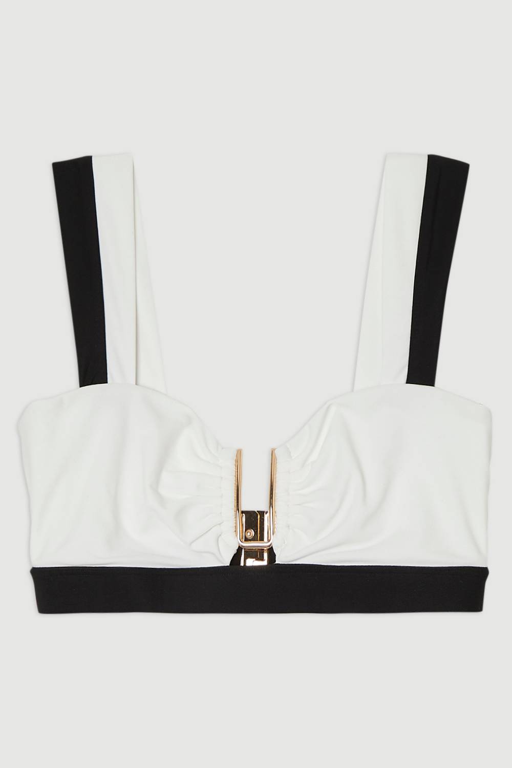 KarenMillen Haut de bikini à bretelles détachables avec garniture contrastante