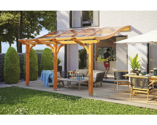 SKAN HOLZ Venezia terrasoverkapping, 434x239 cm, licht eiken