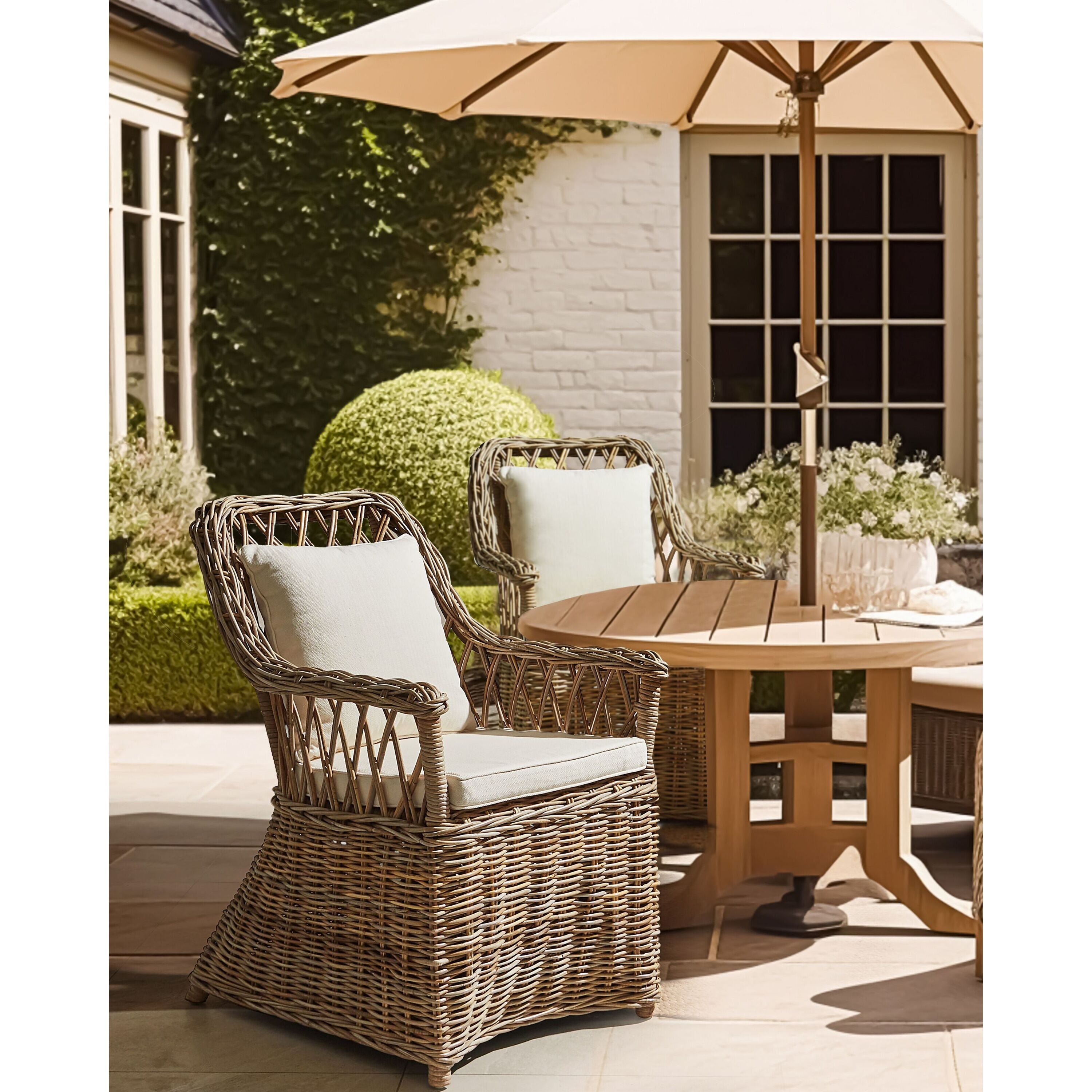 Beliani - MAROS II - Tuinstoel - Lichtbeige - Rotan