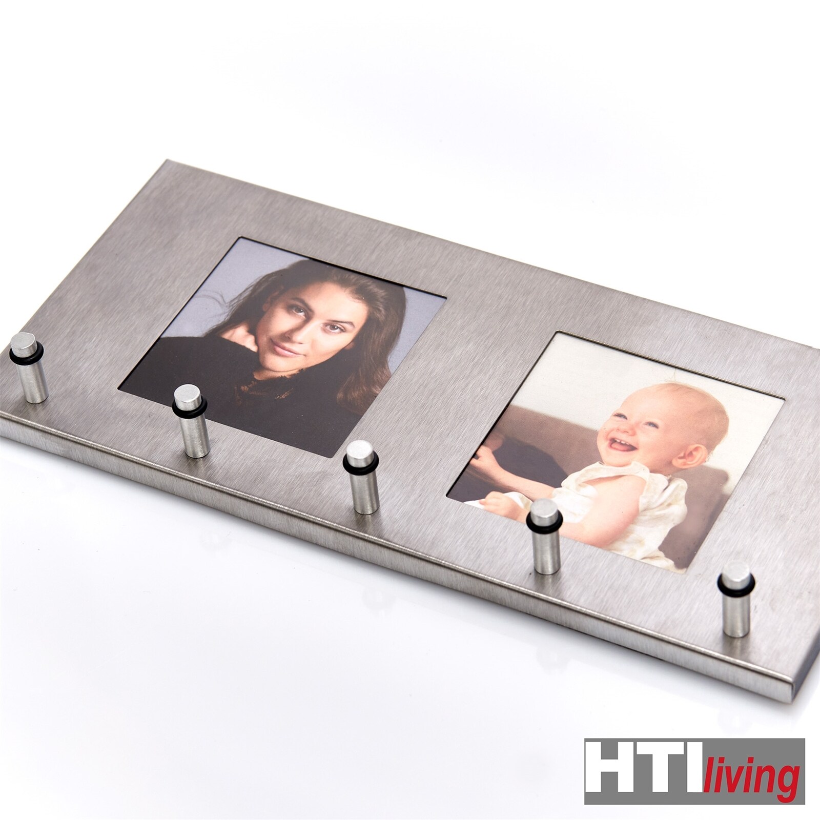 HTI-Living Schlüsselboard mit Fotorahmen, Edelstahl Edelstahl
