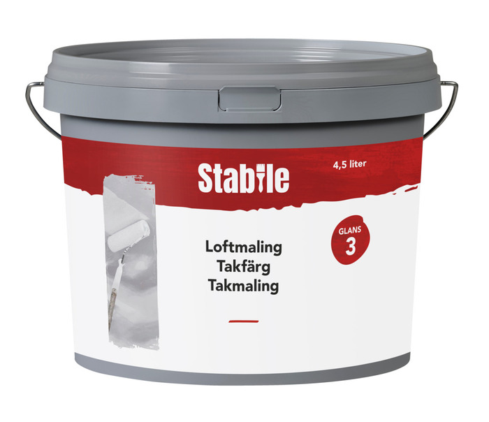 Loftmaling glans 3 hvid 4,5 liter - Stabile