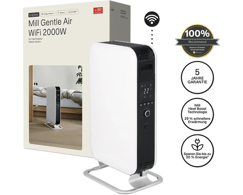 Olieradiator Mill Gentle Air WIFI 42 x 65,6 cm 2000 W wit
