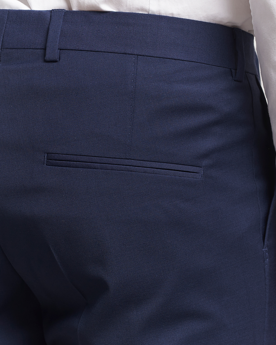 Oscar Jacobson Denz Wool Blend Trousers Navy