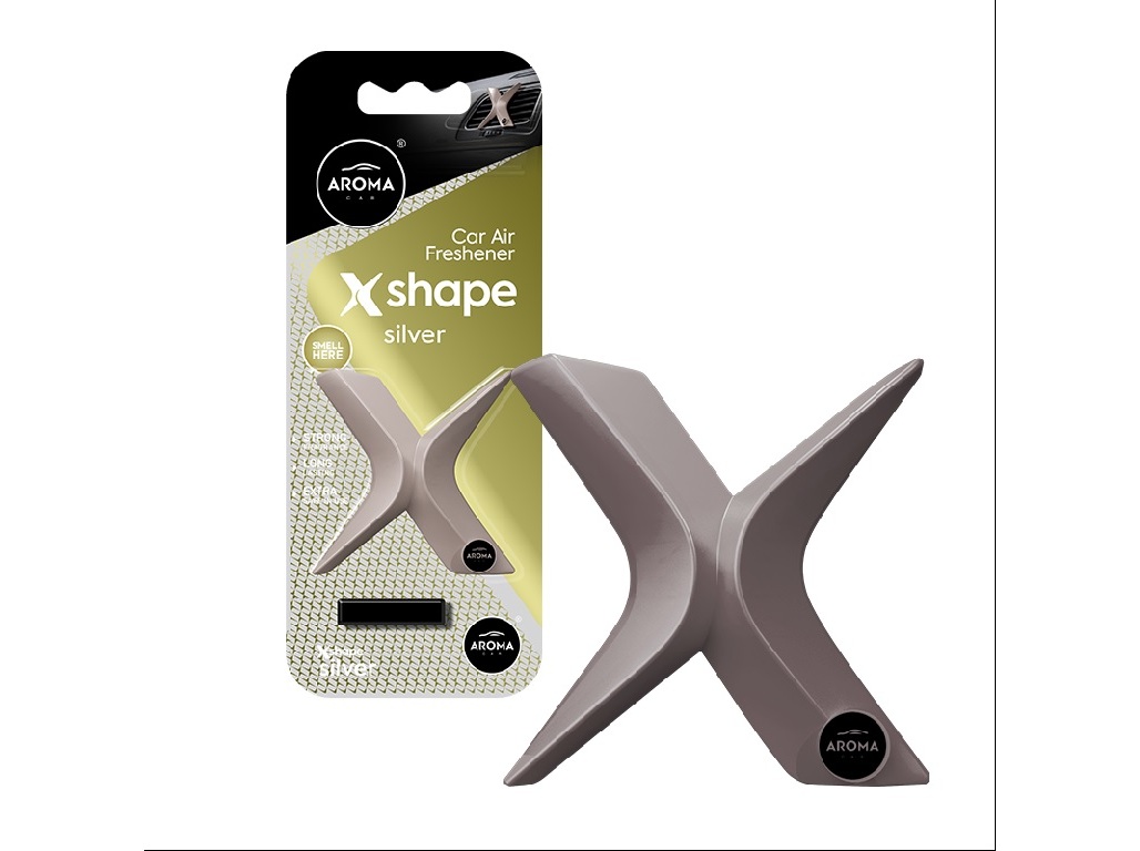 AMBIENTADOR AUTO AROMA CAR X SHAPE SILVER