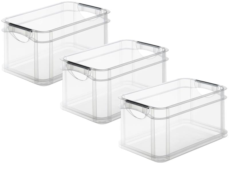Rotho Aufbewahrungsbox A5 3 Stück, Transparent Systembox