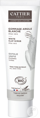 Cattier Gommage Argile Blanche Aloe Vera Tous Types De Peaux Bio Tube 100ml