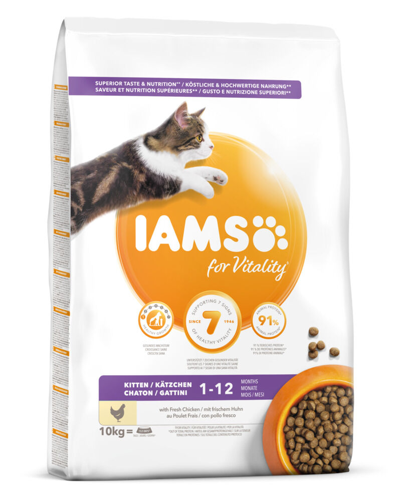 IAMS Kitten & Junior - Kattenvoer - 10 Kilogram - kalkoen, kip