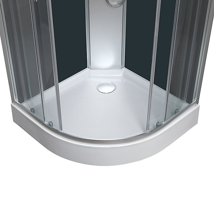 Cabine de douche hydromassante circulaire chromé GoodHome Onega 85 x 85 cm