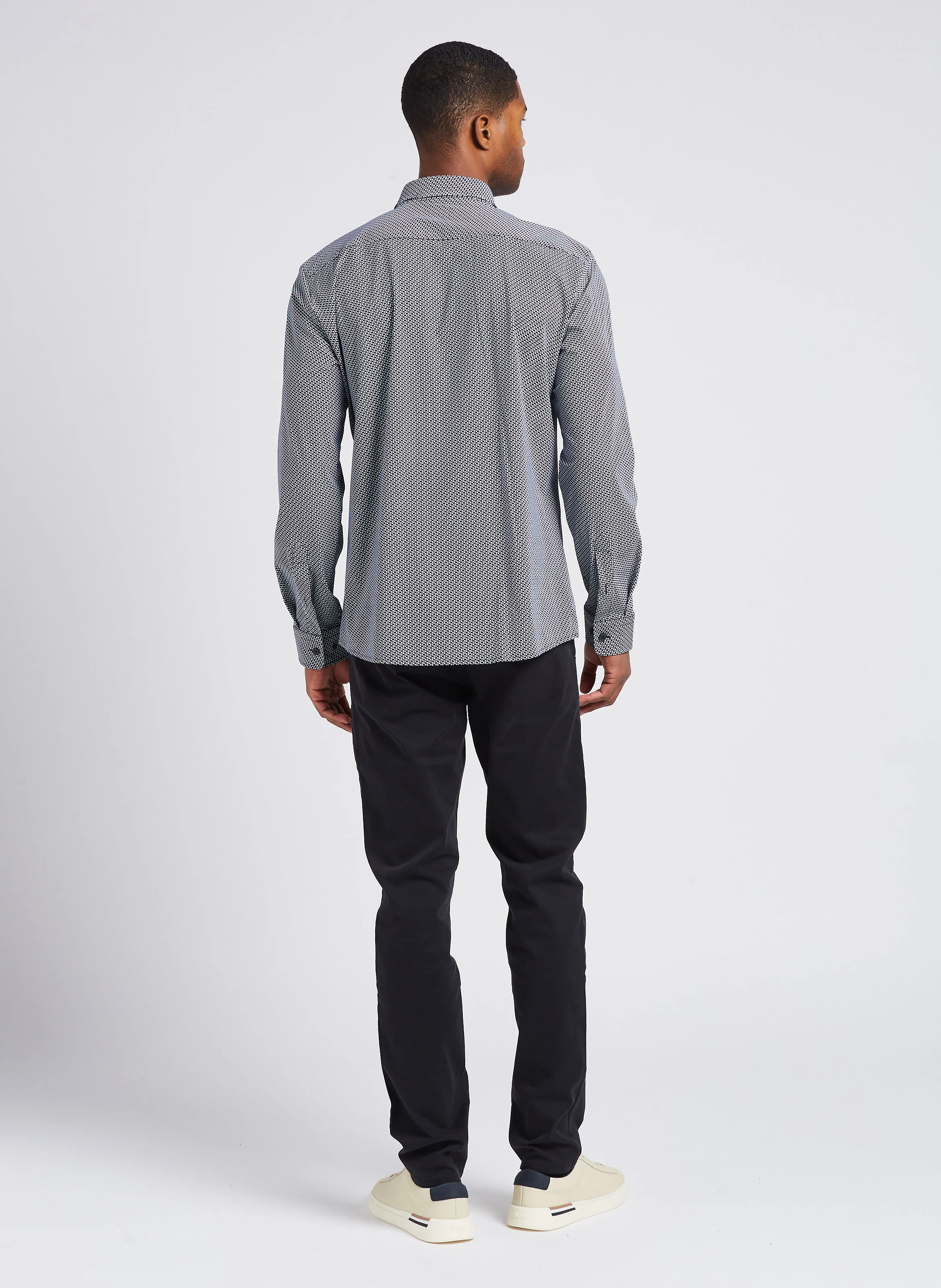 Pantalon chino en coton stretch | Noir