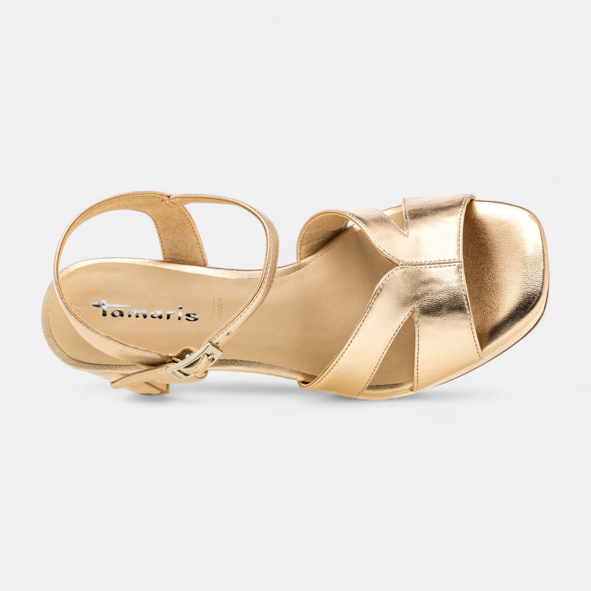 Nu-pieds à talon Femme or
