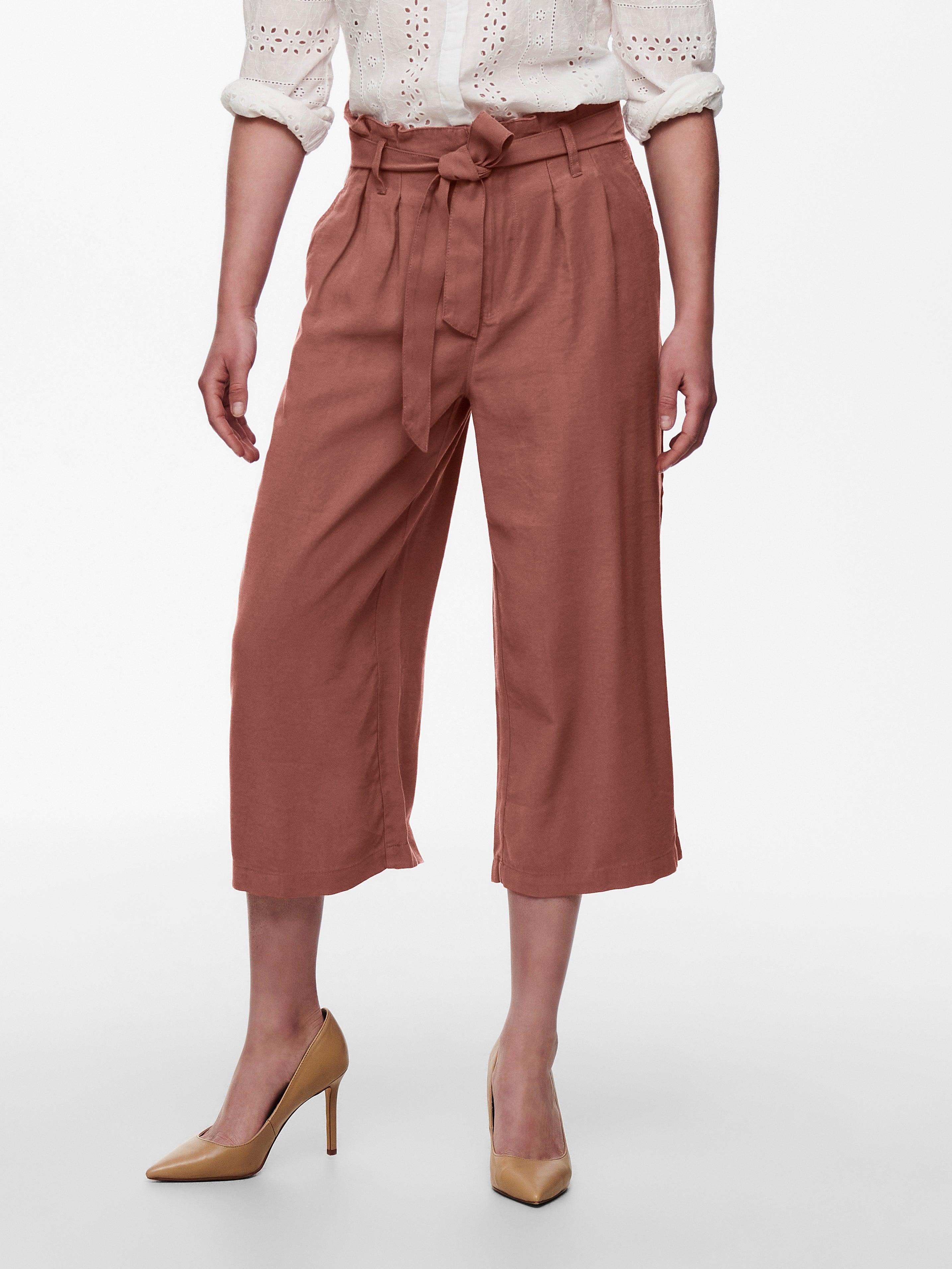 ONLAMINTA-ARIS Hohe Taille Locker geschnitten Paperbag Hose Apple Butter