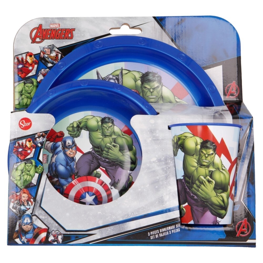 Marvel Avengers Set Teller Schale Becher Tasse Schüssel Kindergeschirr