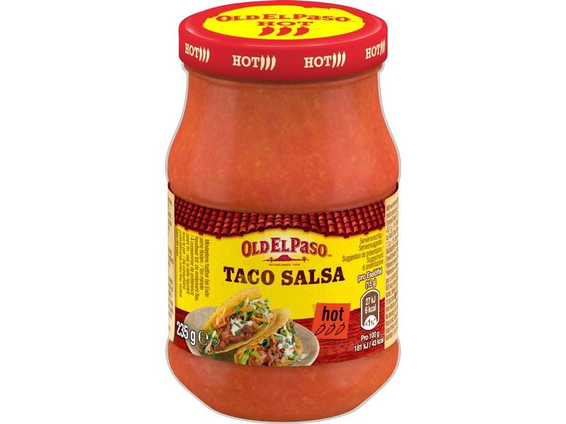 Old El Paso Hot Taco Salsa 235 g Würzige Tomatensauce für Tacos