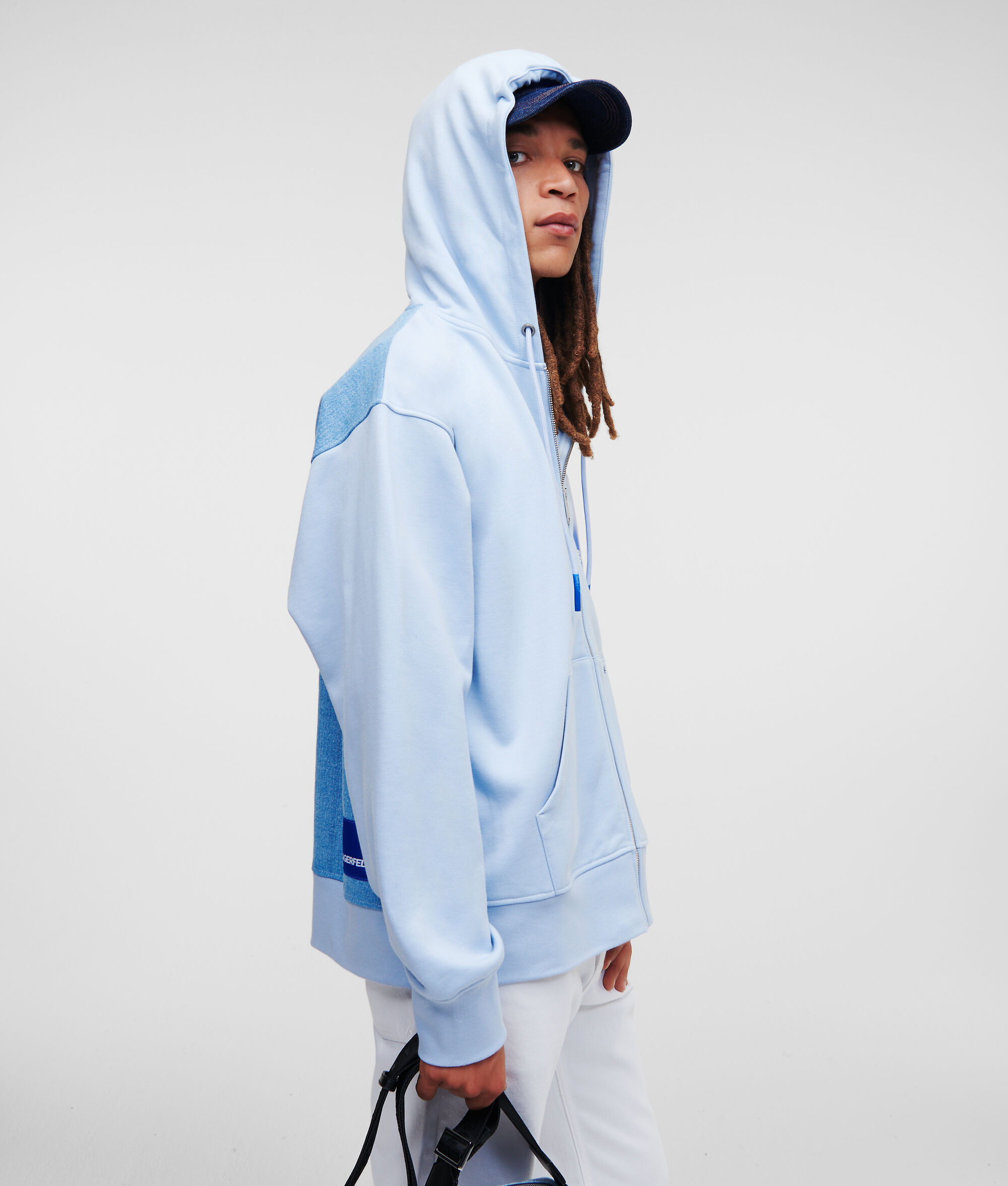 SWEAT À CAPUCHE ZIPPÉ BICOLORE KLJ