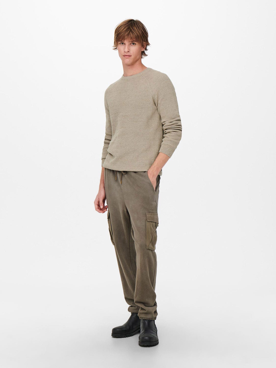 ONLY & Sons  Dennis 12 Structuur Raglan Crew Neck Knit