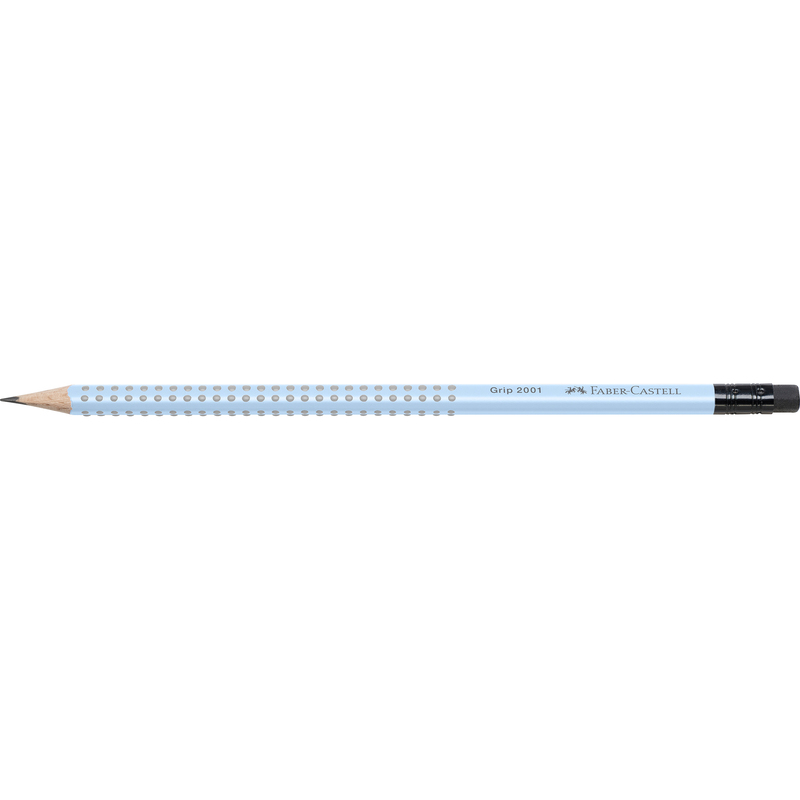 Faber-Castell Bleistift Grip 2001, mit Radiergummi, B, sky blue