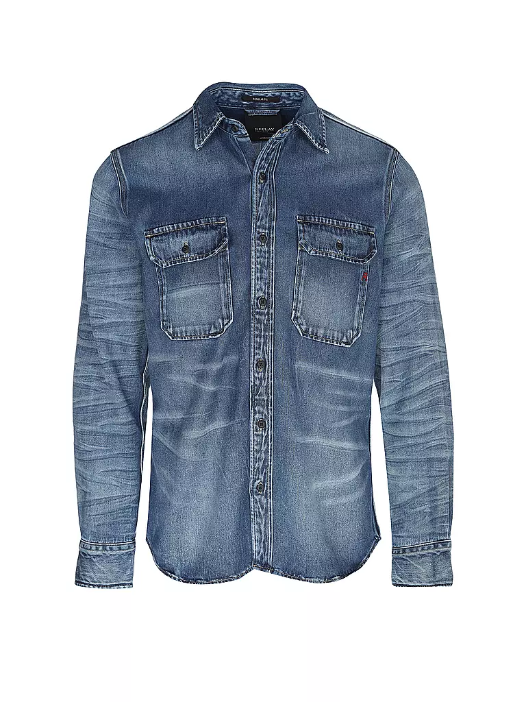 REPLAY Hemd OVERSHIRT DENIM blau