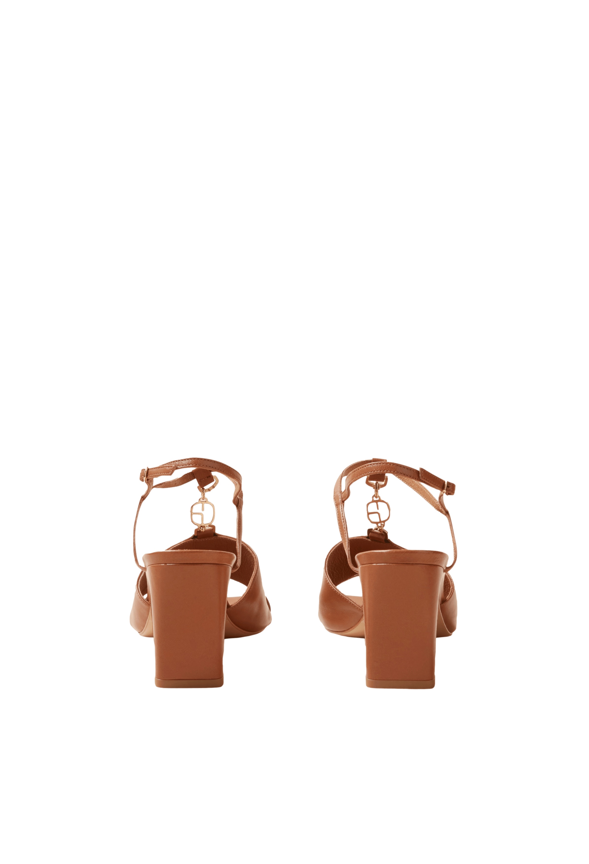 Sandales hautes en cuir lisse | Marron