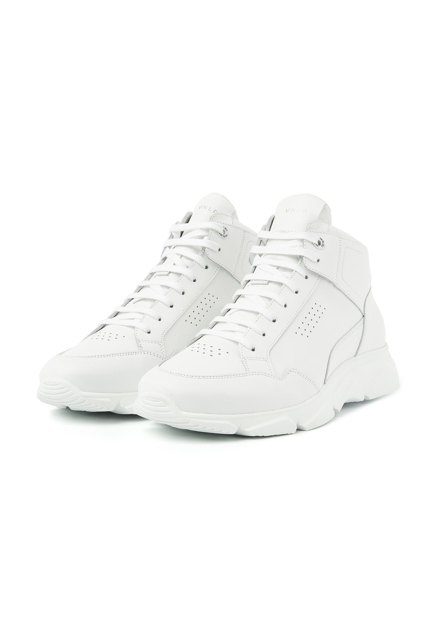 Wit gladleren Rock halfhoge sneaker