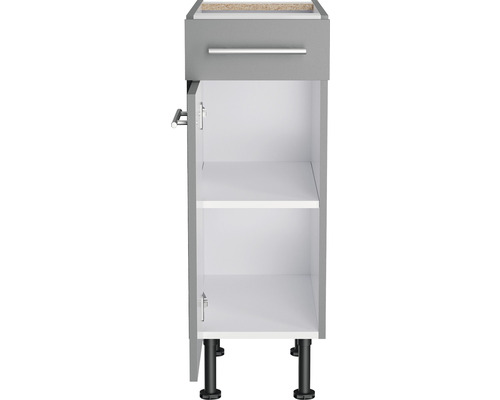 Optifit onderkast met lade en draaideur Mats825 BxDxH 30x58,4x87 cm basaltgrijs mat gedemonteerd scharnier omkeerbaar (links of rechts te monteren)