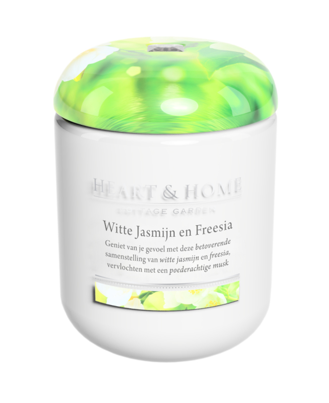 Heart & Home Grote Geurkaars - Witte Jasmijn & Freesia 1st