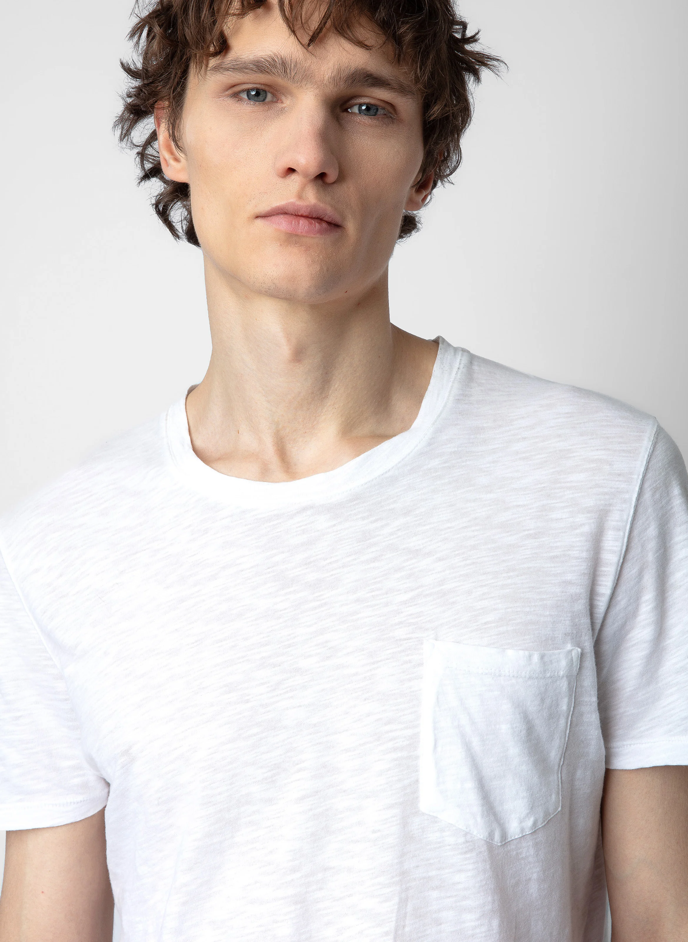 STOCKHOLM - Tee-shirt col rond regular-fit en coton | Blanc