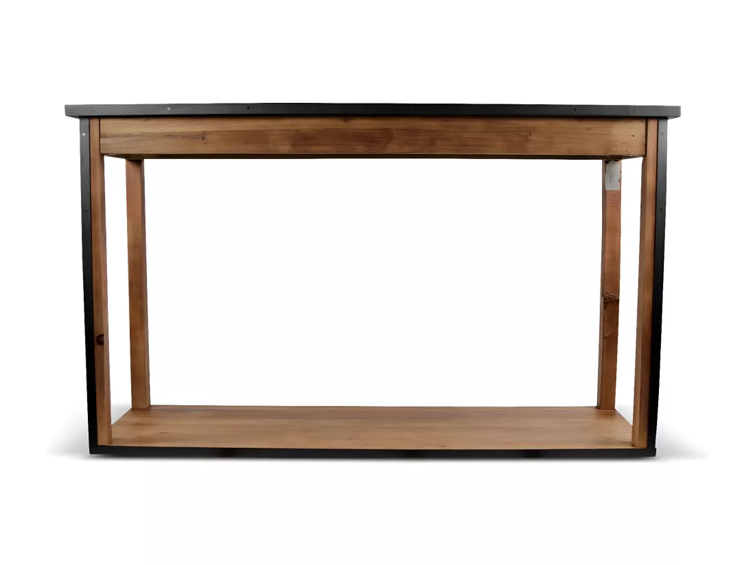 Console drapier Bois-Métal Marron - Eduline Décoration d'Autrefois