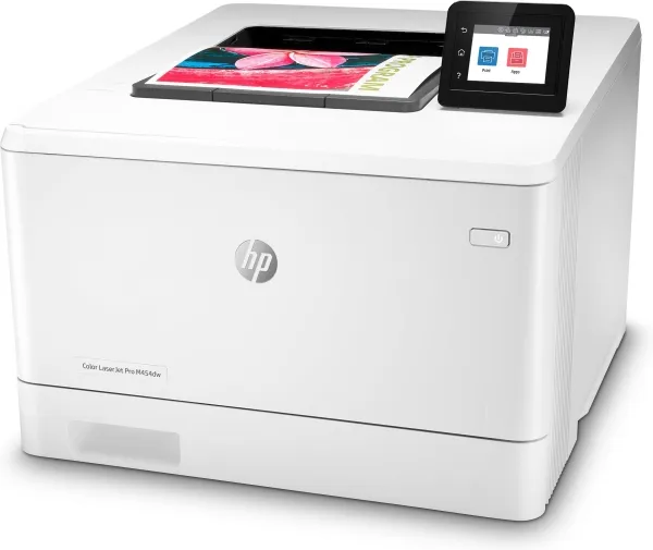 HP Color LaserJet Pro M454dw - Printer - farve - Duplex - laser - A4/Legal - 38.400 x 600 dpi - op til 27 spm (mono) / op til 27 spm (farve) - kapacitet: 300 ark - USB 2.0, Gigabit LAN, Wi-Fi(n), USB vært